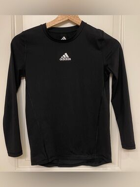 adidas Black Long-Sleeve Youth Performance Tee